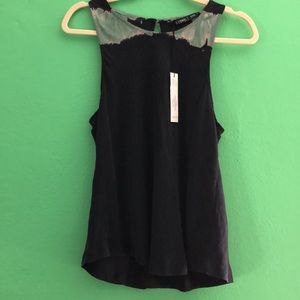 (NWT) Gypsy 05 navy silk tank small